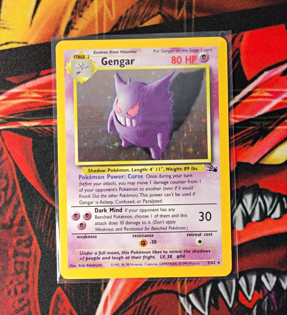 Gengar Pokémon TCG Holo Rare Fossil Collectible Individual Card
