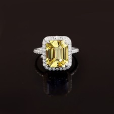 925 Sterling silver Natural Yellow Sapphire Handmade Ring Gift For Her