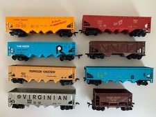HO Scale Open Hopper Car Lot Of 8 Train Mixed Railroads Union Pacific And More