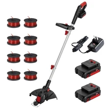 20V 12'' Cordless String Trimmer, Grass Trimmer&Edger with 8 Replacement Spoo...