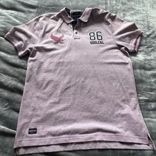 SoulCal&Co Polo Shirt Mens 2XL Purple Short Sleeve Tipped Collar High Low