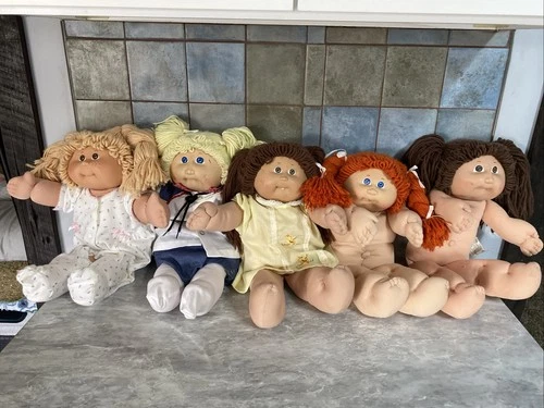 Lot of 5 Cabbage Patch Kids Dolls 1980s Need TLC Girls