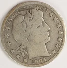 VG 1904 O Barber Half Dollar Struck Through