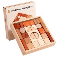 Wooden Blocks for Toddlers 1-3, 29-Piece 3D Shapes Learning Toys   Geometric ...