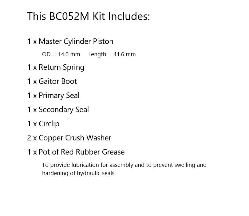 Kit de reparo de cilindro mestre para 1988 Suzuki GN250J GN 250 J dianteiro - Imagem 2 de 4