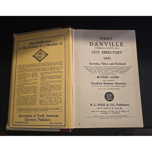 1941 Polk's Danville City Directory Vermilion County Illinois Advertising - Foto 4 di 4