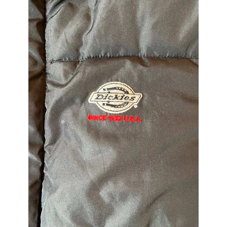 Dickies черный пуховик куртка с капюшоном выстеганная зима теплый маленький средний - Изображение 4 из 4