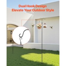 Double Shepherds Hooks for Outdoor, 8 Pack 92 Inch Heavy Duty Bird Feeder Pole,