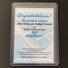 ☕️MK 2026 TOPPS UFC MIDNIGHT RELIC AUTO TWILIGHT NATALIA CRISTINA DA SILVA /99