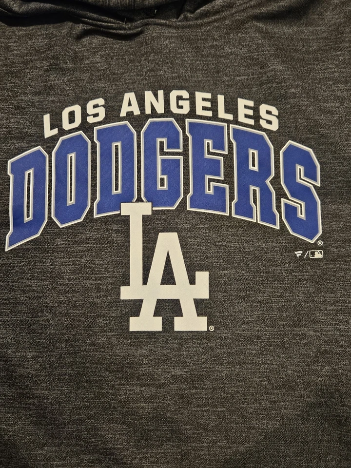 Sudadera con capucha gris de fanáticos del béisbol de los Dodgers de Los Ángeles para hombre talla XL Foto 2 de 4