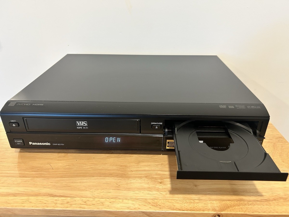Panasonic DMP-BD70V Blu-ray VHS Player 1080p HDMI VCR DVD Tested w
