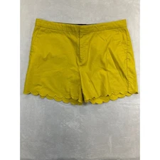 Banana Republic Womens Size 14 Yellow Scalloped Hem Cotton Blend Shorts