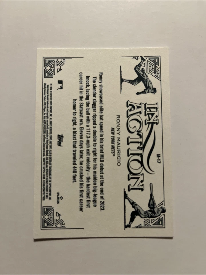 2024 RONNY MAURICIO RC SSP IN ACTION TOPPS ALLEN & GINTER CASE HIT ROOKIE METS - Image 2 of 2