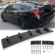 Rear Bumper Diffuser Lip Spoiler Splitter 5-fins Carbon Fiber For Nissan Versa Rear Bumper Diffuser Lip Spoiler Splitter 5-fins Carbon Fiber For Nissan Versa