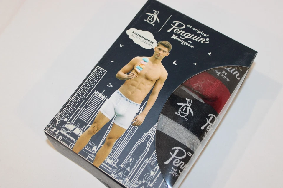 Paquete de 3 calzoncillos boxer Penguin Munsingwear de algodón elástico multicolor para hombre talla S Foto 2 de 4