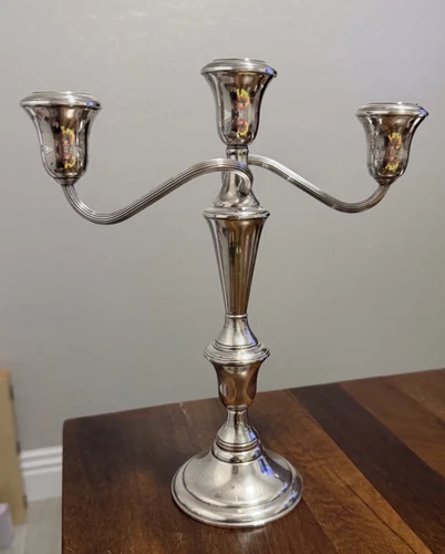 Vintage Sterling Silver Reed & Barton 3-Light Candelabras - approximately 10 3/4