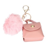 MüNzbeutel,Pu-Leder Mini-GeldböRse SchlüSselanhäNger,Rosa