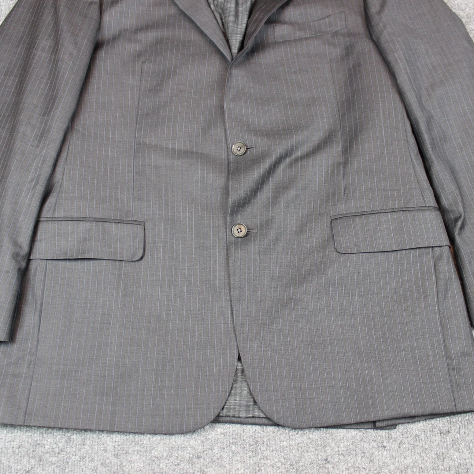 Hickey Freeman Suit Jacket Sport Coat Blazer 44L Gray 36X30 2 Piece Wool Silk - Image 4 of 4