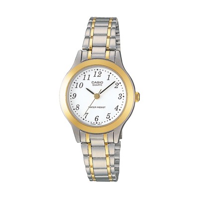 Damenuhr CASIO LTP-1263PG-7BEG Edelstahl Golden Weisse Klassiker Vintage