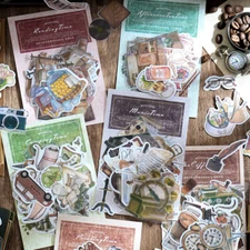 50Pcs Vintage Stickers Journals Planner Coffee Daily Life Sticker Scrapbooking