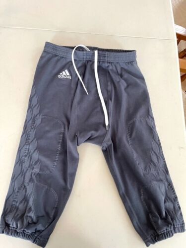 Adidas Football Pants 2XL XXL Gray 3/4 Stretch Athletic Logo Climalite Mens F23 - Picture 1 of 5
