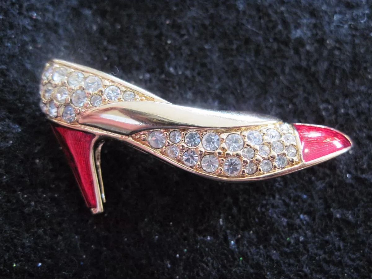 Swan brooch shoes deals
