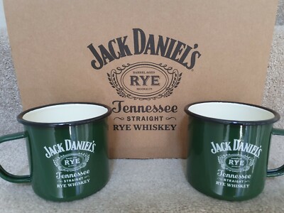Offizieller Jack Daniels Rye Whiskey Emaille Becher Tasse 