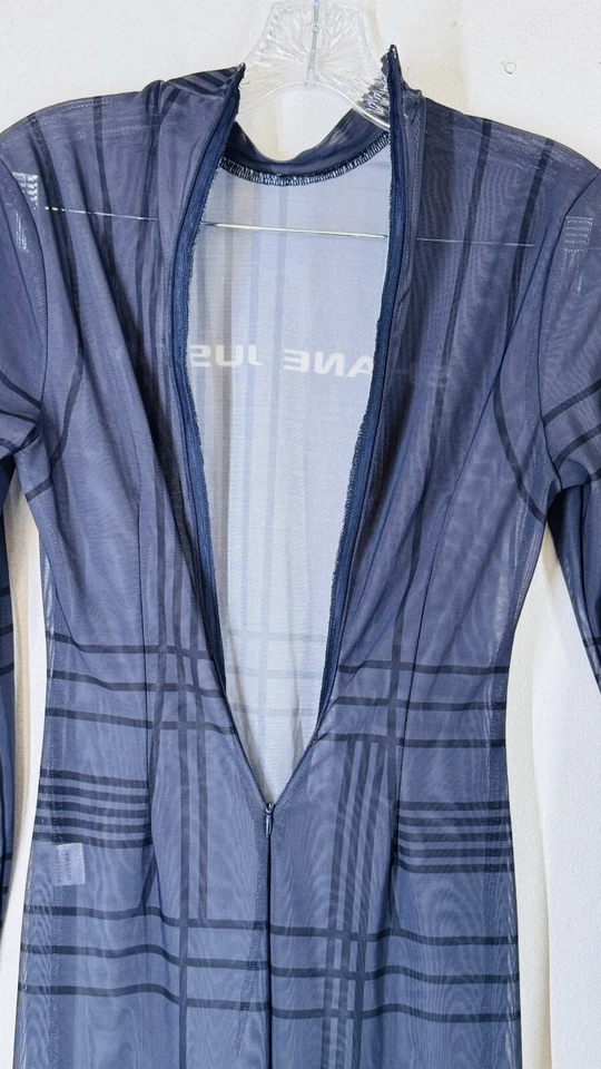 Traje de gato Shane Justin gris rejilla malla transparente mediano Foto 4 de 4