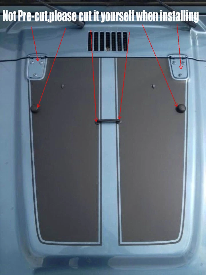 Fit For Jeep Wrangler 1997-2006 Car Hood Sticker Graphics Bonnet Racing Stripe — 第 4/4 张图片