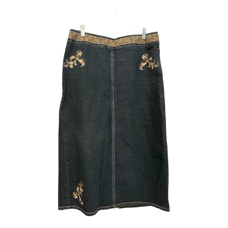 Blusa y Maxi Falda Vaquera Willi Smith Vintage Y2K Floral Bordada Foto 4 de 4