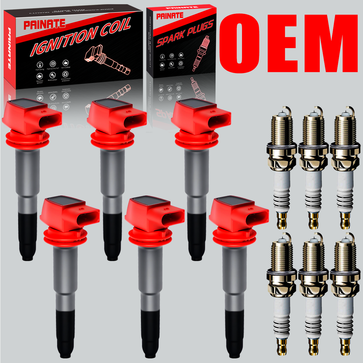 High-Performance OEM 6X Ignition Coil & Iridium Spark Plugs for Porsche Panamera 3.6L V6 UF660