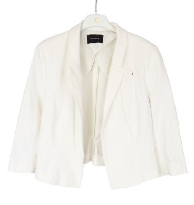Cop Copine Blur Blazer Herren (Eu) 40 Weiß Halb Gefüttert Offen Verschluss