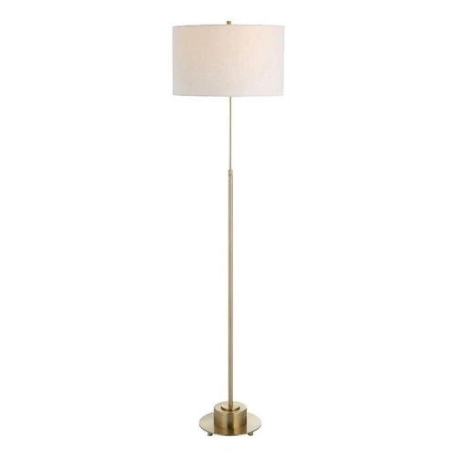 Uttermost Prominence Contemporary Metal and Fabric Floor Lamp in Brass/Gold - Picture 1 of 7