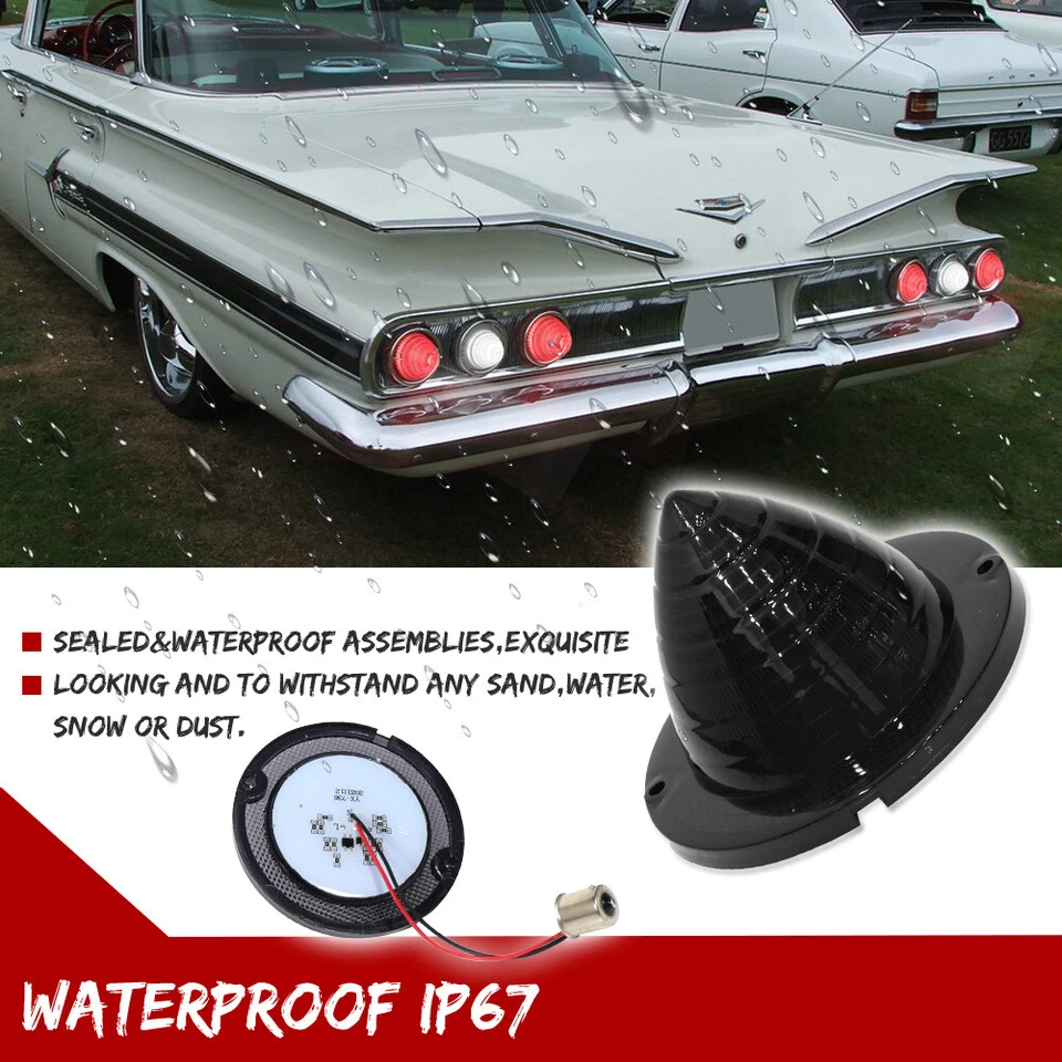 Luz de respaldo LED blanca humo 2 piezas para Chevrolet Impala Bel Air Biscayne 1960-1961 Foto 4 de 4