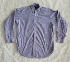 Ralph Lauren Polo Blake Mens L/S Purple  White Gingham Button-Down Shirt Sz Med