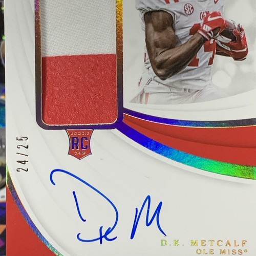 2019 Panini Immacolata Collegiata Rookie Patch Autografi Oro DK Metcalf/25 - Foto 3 di 4
