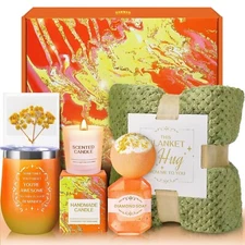 Birthday Gifts for Women, Get Well Soon Gifts, Orange Relaxing Spa Gifts Bask...
