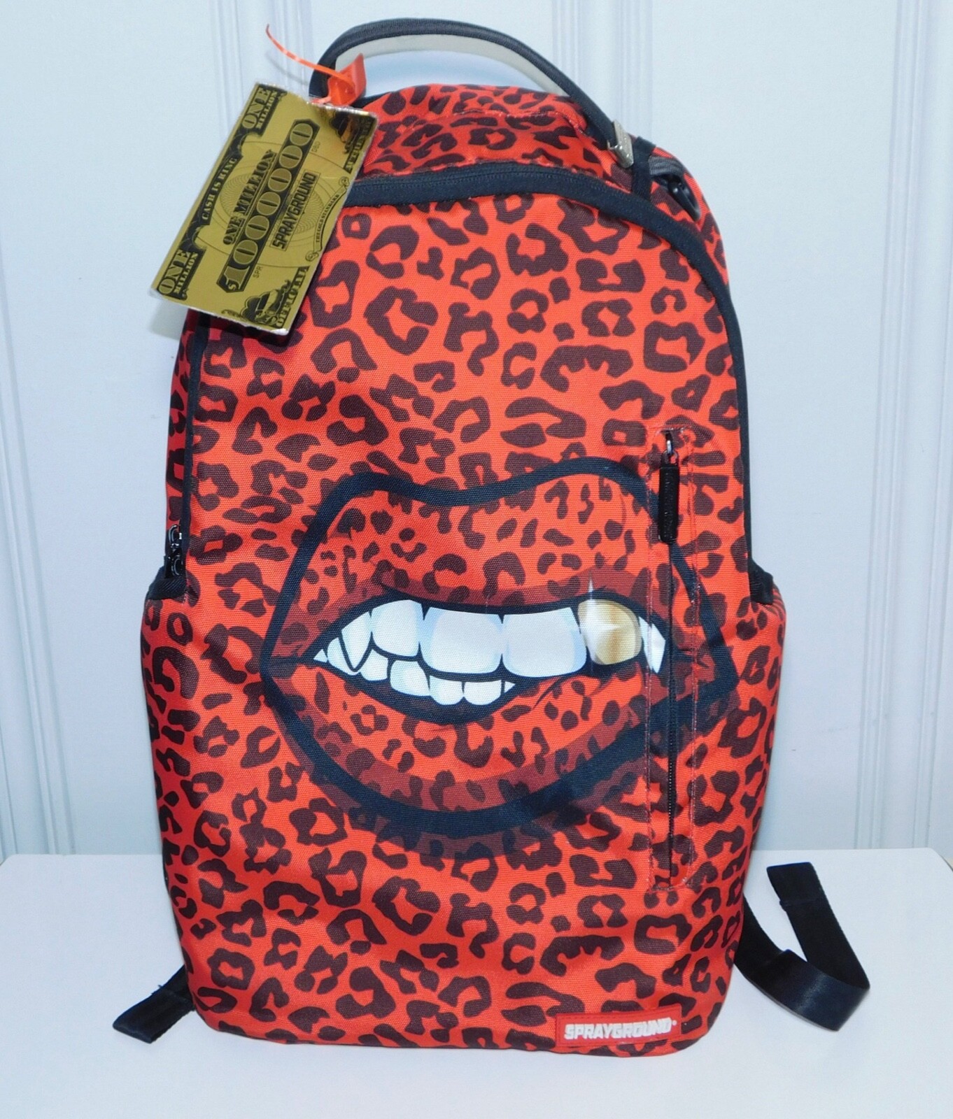 Sprayground Backpack Limited Edition RED LEOPARD LIP Gem