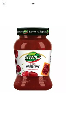Lowicz Cherry Low-Sugar Jam - 280g Polish Fruit Spread In Glass Jar
