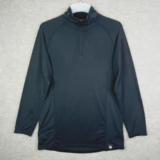 REI Co-op Pullover Mens M Black 1/4 Zip Long Sleeve Base Layer Hiking Camping