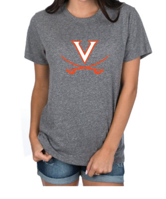 NWT Lauren James University of Virginia Cavaliers Gray Orange T-Shirt Medium