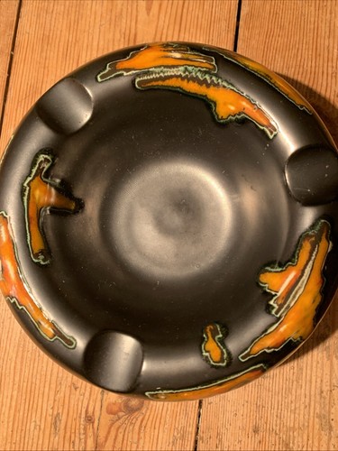 Vtg French 70s Black Funky PoP-Art Studio Poterie Perigordine Herbal Smoke Pot