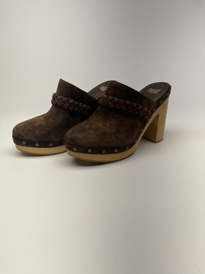 Paige  Womens Alex Brown Suede Platform Clog Sz 7.5