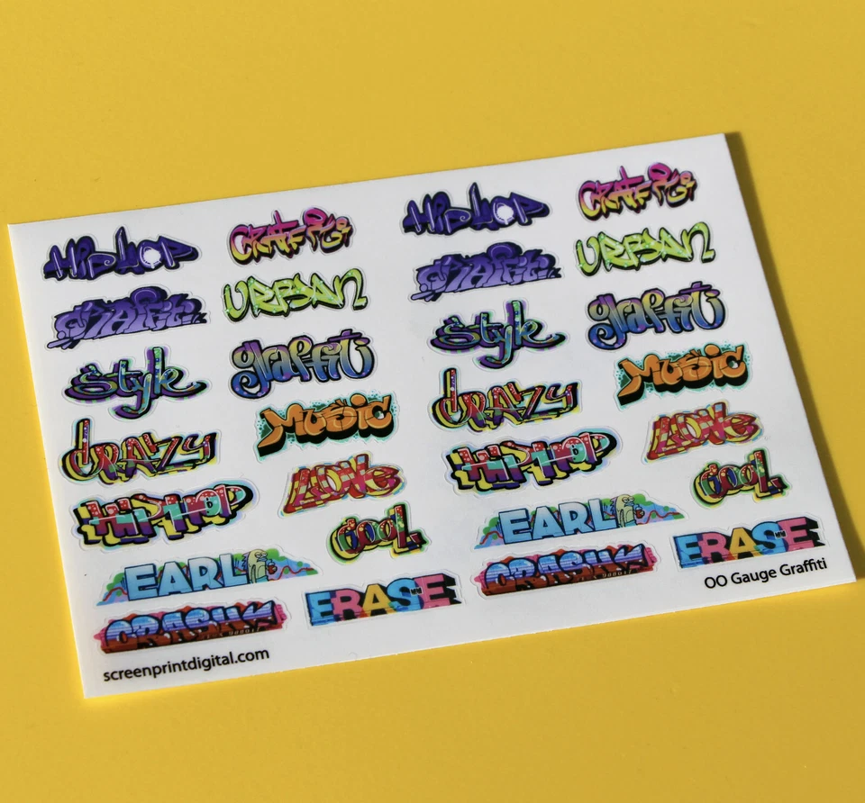 Model Railway GRAFFITI stickers decals HO OO Gauge ideal for coaches, buildings - Image 2 of 4