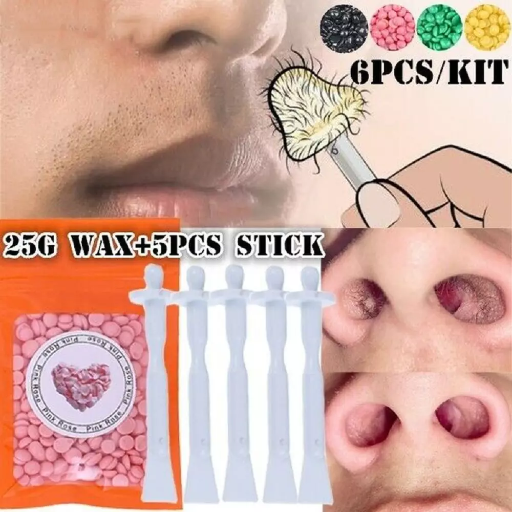 Nose Ear Hair Removal Wax Kit Set Sticks Easy Mens Nasal Waxing Strip Remover UK