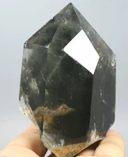 390g Natural Garden Green Phantom "pyramid" Quartz Crystal Obelisk Wand Point