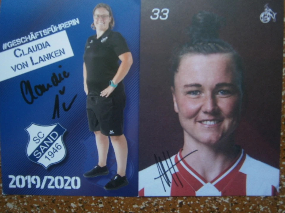 Frauenfußball - Bildautogramme - Marina Hegering + Claudia von Lanken - SC Sand - Bild 1 von 1