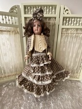 Dressed Dark Skin 12”  Portrait Jumeau French Fashion Antique Doll Reproduction