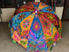 Indian Garden Umbrella Outdoor Patios Parasol embroidery Large Umbrella Decor