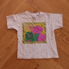 Vintage 90s Barney Baby Bop 100 Cotton Fruit of the Loom Kids 5-6 T-Shirt